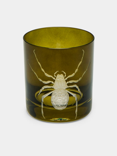 Artel - Cabinet of Curiosities Hand-Engraved Crystal Double Old Fashioned Tumbler (12.5oz/365ml) - Green - ABASK - 