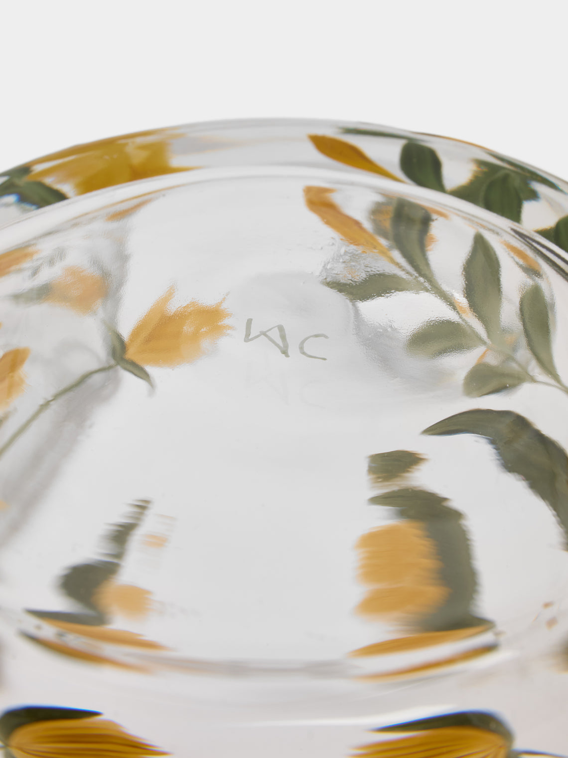 Los Vasos de Agua Clara - Jaipur Hand-Painted Crystal Highballs (Set of 6) - Yellow - ABASK