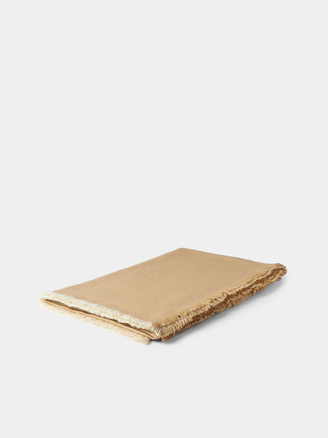 Alonpi - Verne Cashmere and Silk Throw (79in/2m) - Beige - ABASK