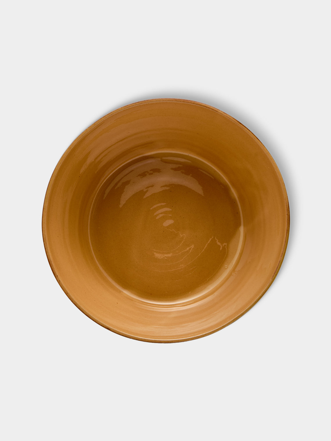 Poterie d’Évires - Flowers Hand-Painted Ceramic Large Handled Serving Bowl - Light brown - ABASK