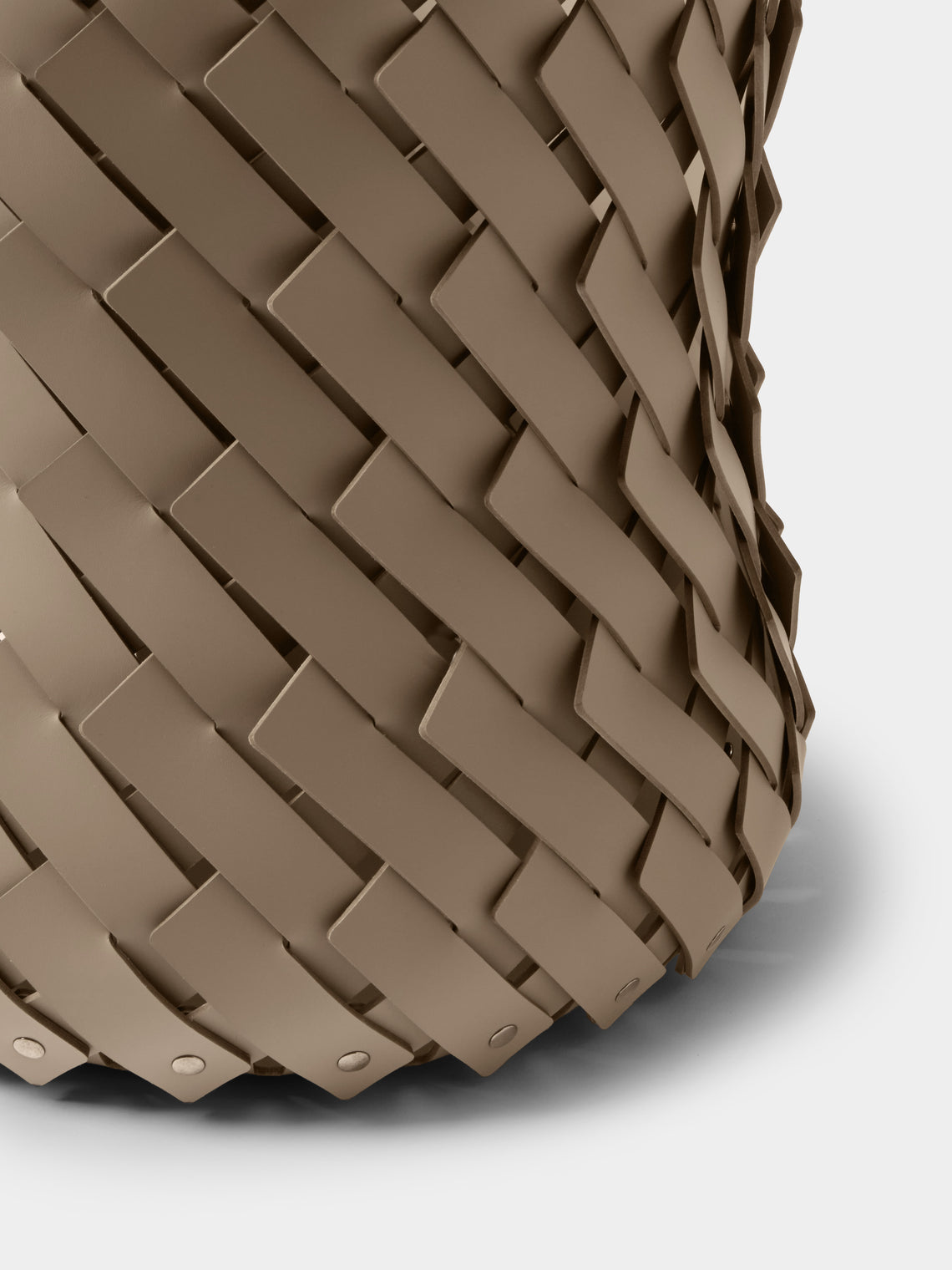 Pinetti - Almeria Handwoven Water-Resistant Leather Basket - Taupe - ABASK