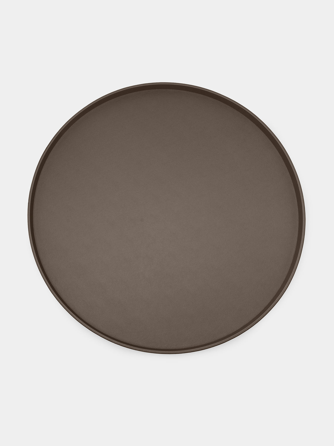 Giobagnara - Polo Utopia Leather Round Tray - Gray - ABASK - 