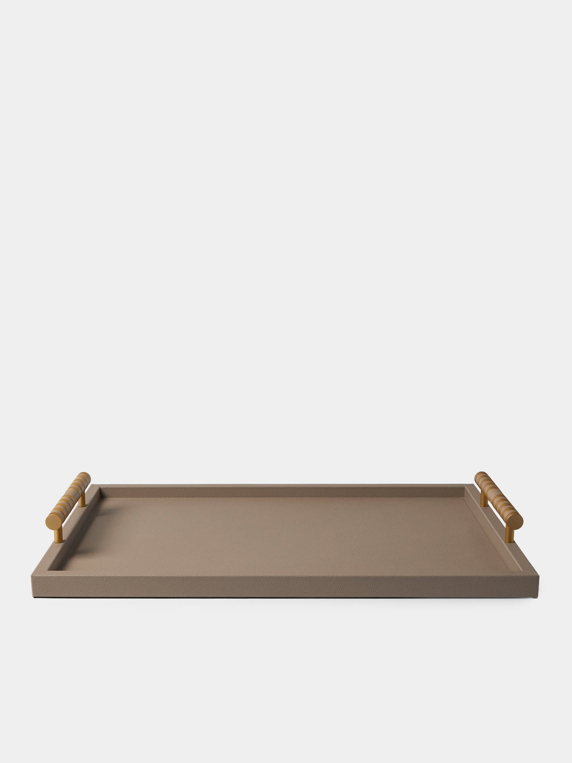 Pinetti - Saturno Leather Tray (22.5in/57.5cm) - Taupe - ABASK