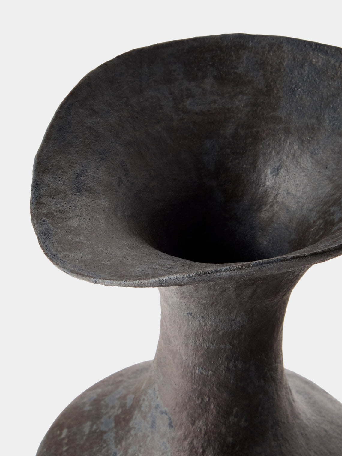 By Raffaella - Celia Hand-Coiled Stoneware Vase (12in/31cm) - Black - ABASK