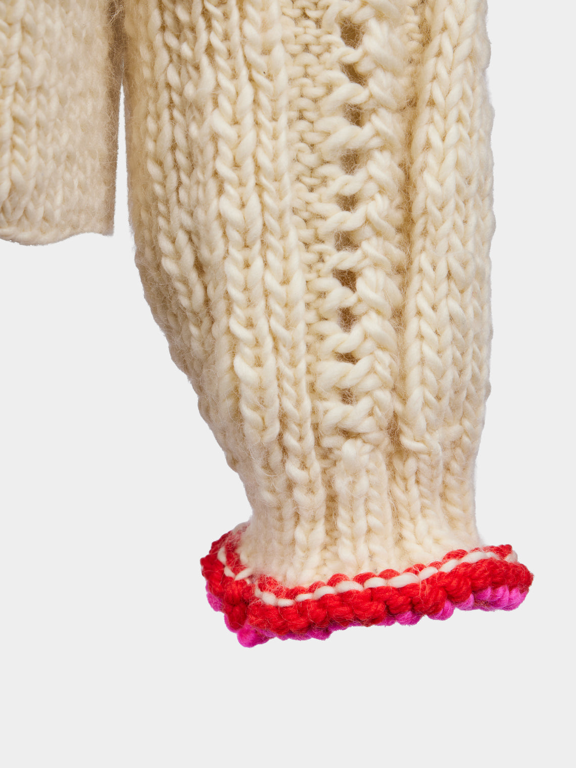 La Fetiche - Marianne Hand-Knitted Wool Sweater | Size: S - Cream - ABASK