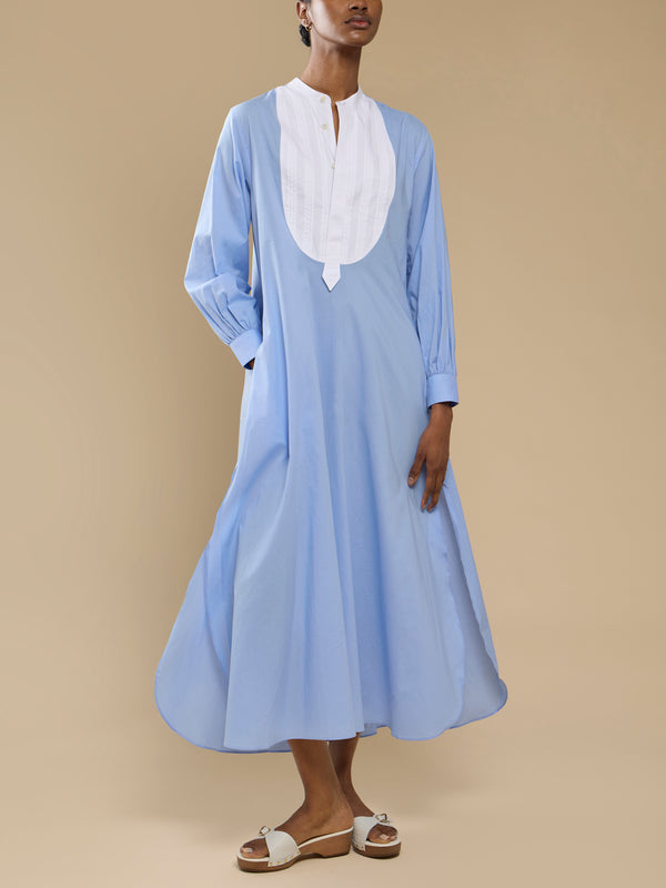 Sebline - Painter’s Cotton Shirt Dress | Size: S - Light Blue - ABASK