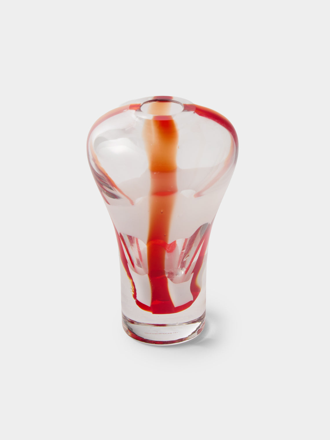 Antique and Vintage - 1960s Guzzini Murano Glass Bud Vase (5.5in/13.5cm) - Red - ABASK - 