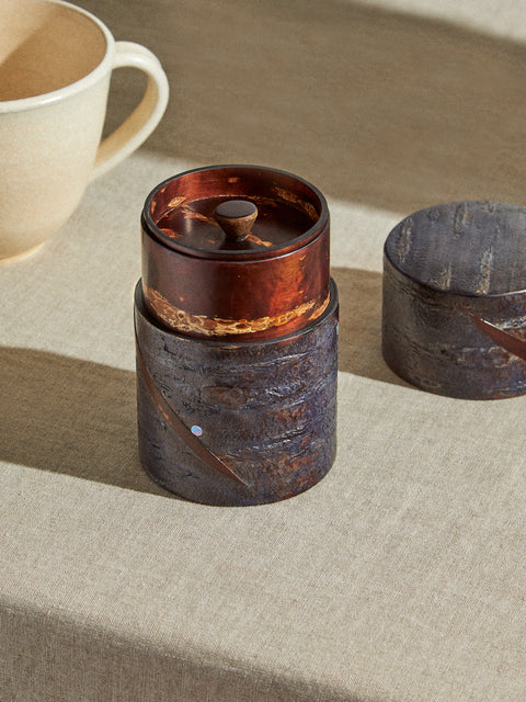 Denshiro - Morning Glory Cherry Bark Tea Canister - Purple - ABASK