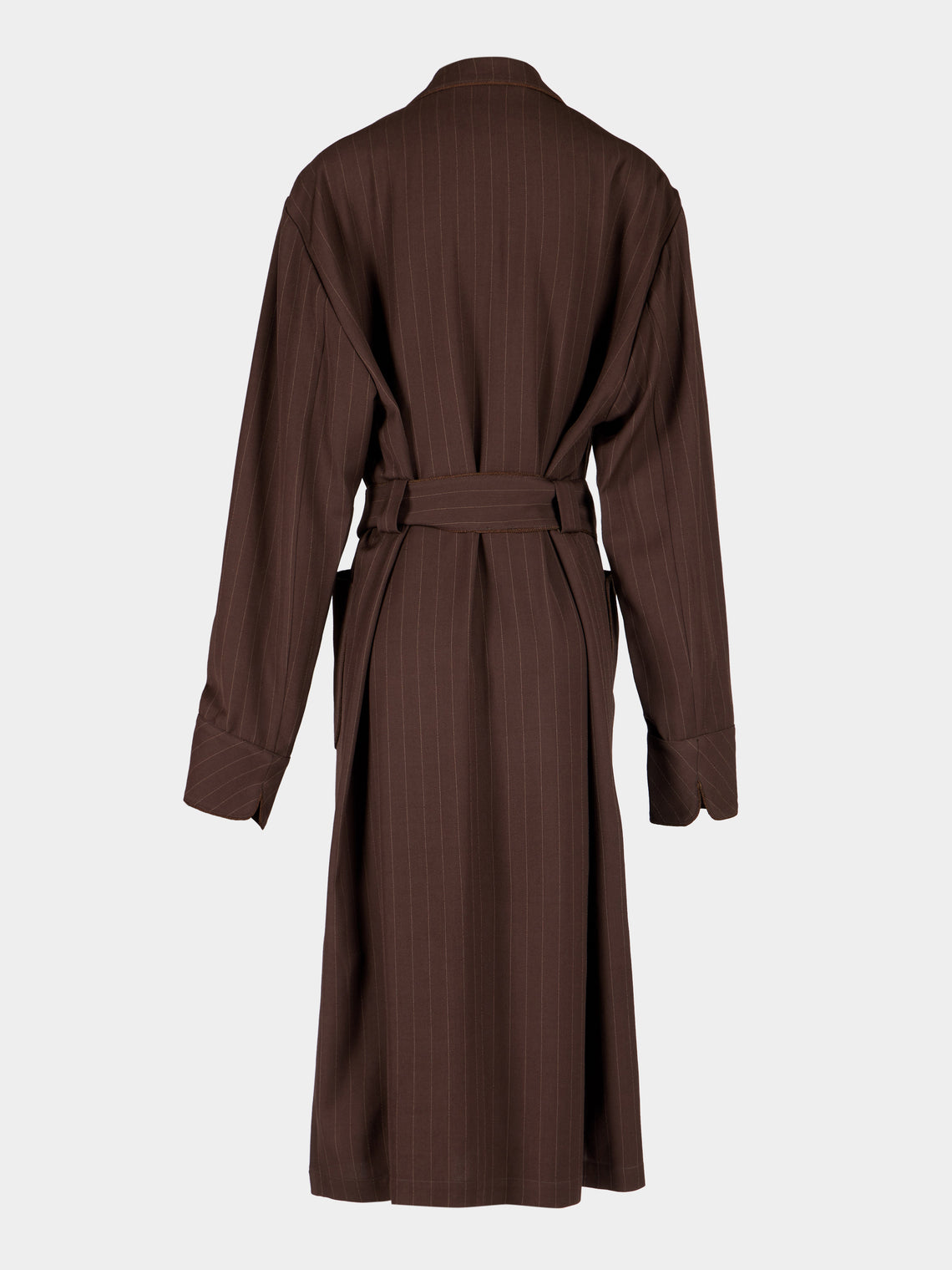 Dorso - The Gessato Wool Robe - Brown - ABASK
