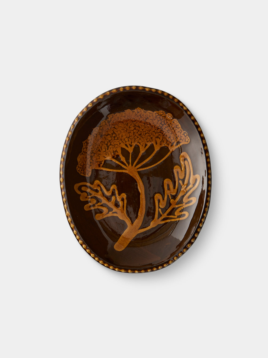 Aono Pottery - Slipware Oval Dish - Brown - ABASK - 