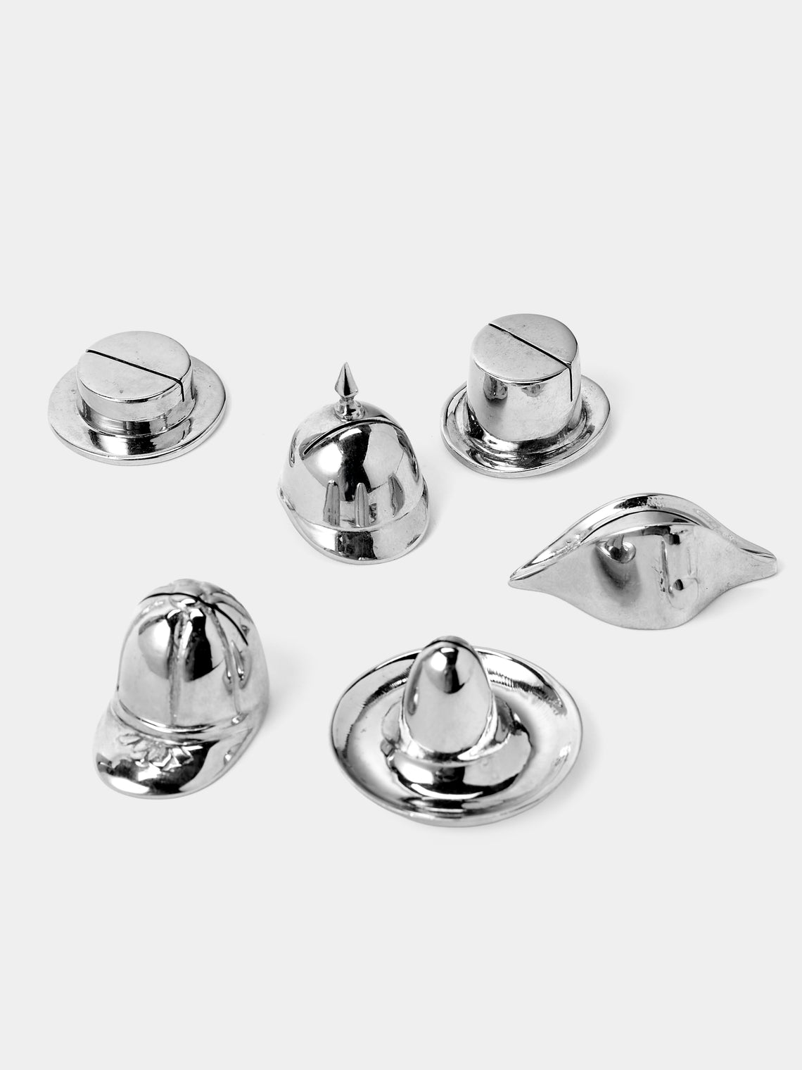 Antique and Vintage - Mid-Century Hats Silver-Plated Knife Rests (Set of 6) - Silver - ABASK