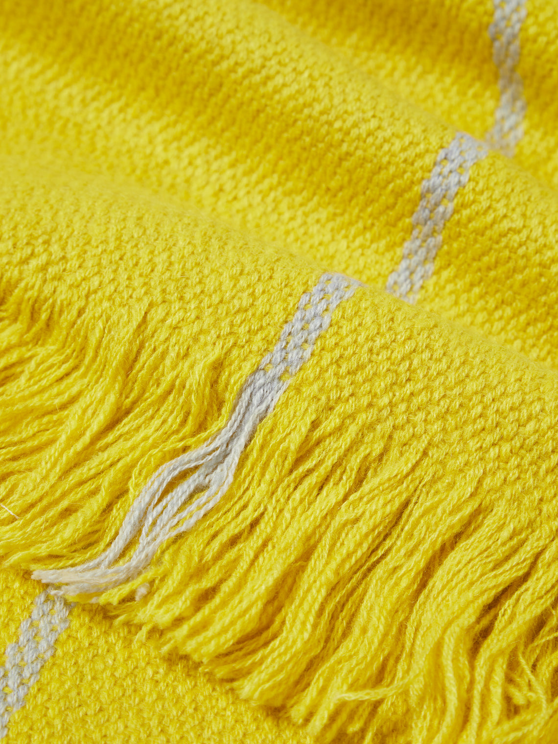 Otherways - 3 Lines Handwoven Yak Blanket (79in/2m) - Yellow - ABASK