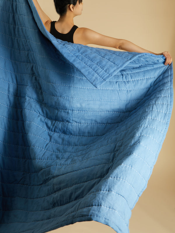 Tuck It In - Hand-Embroidered Linen Quilt -  - ABASK