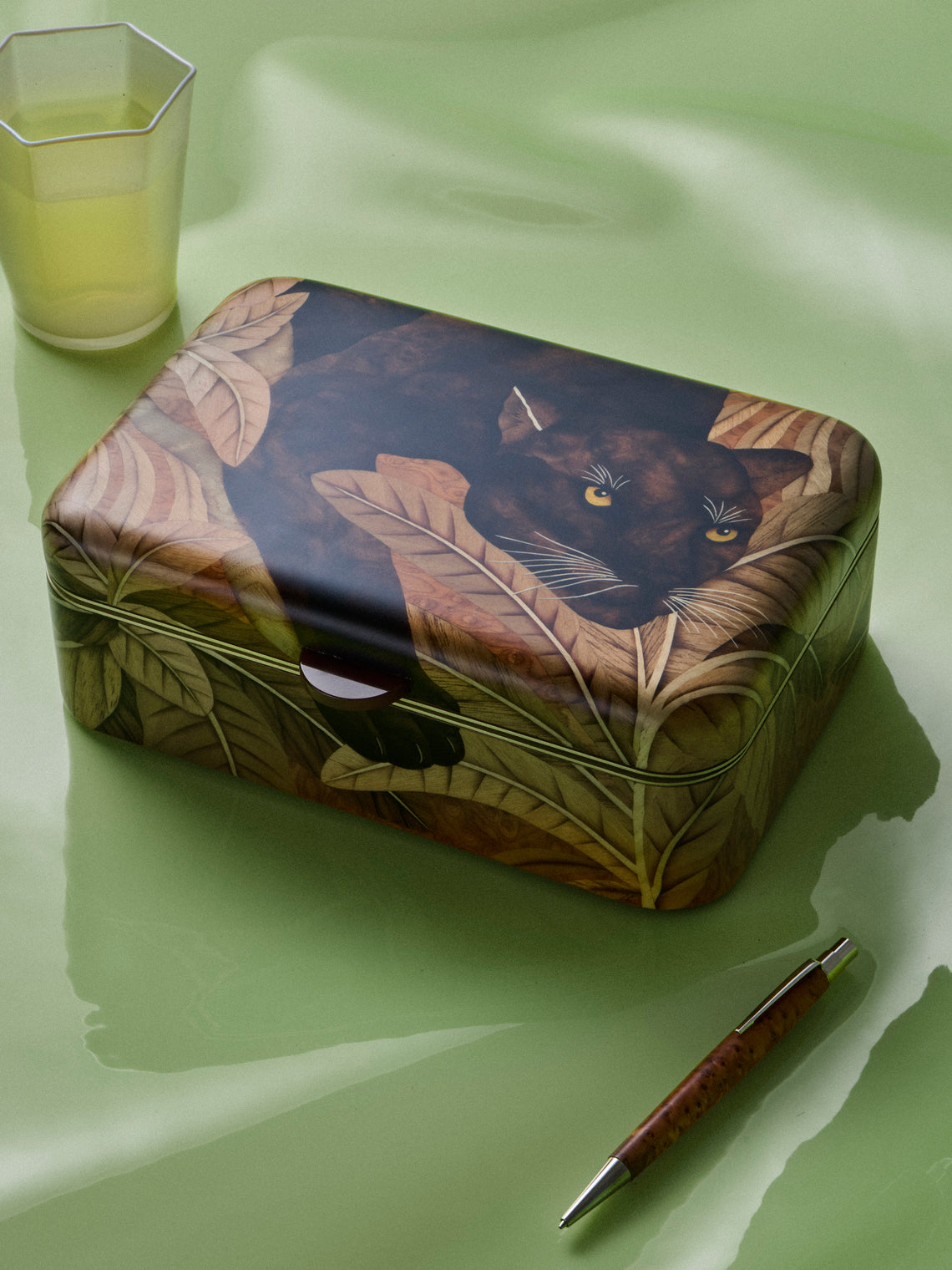 Silvia Furmanovich - Leopard and Agate Marquetry Wood Box - Multiple - ABASK