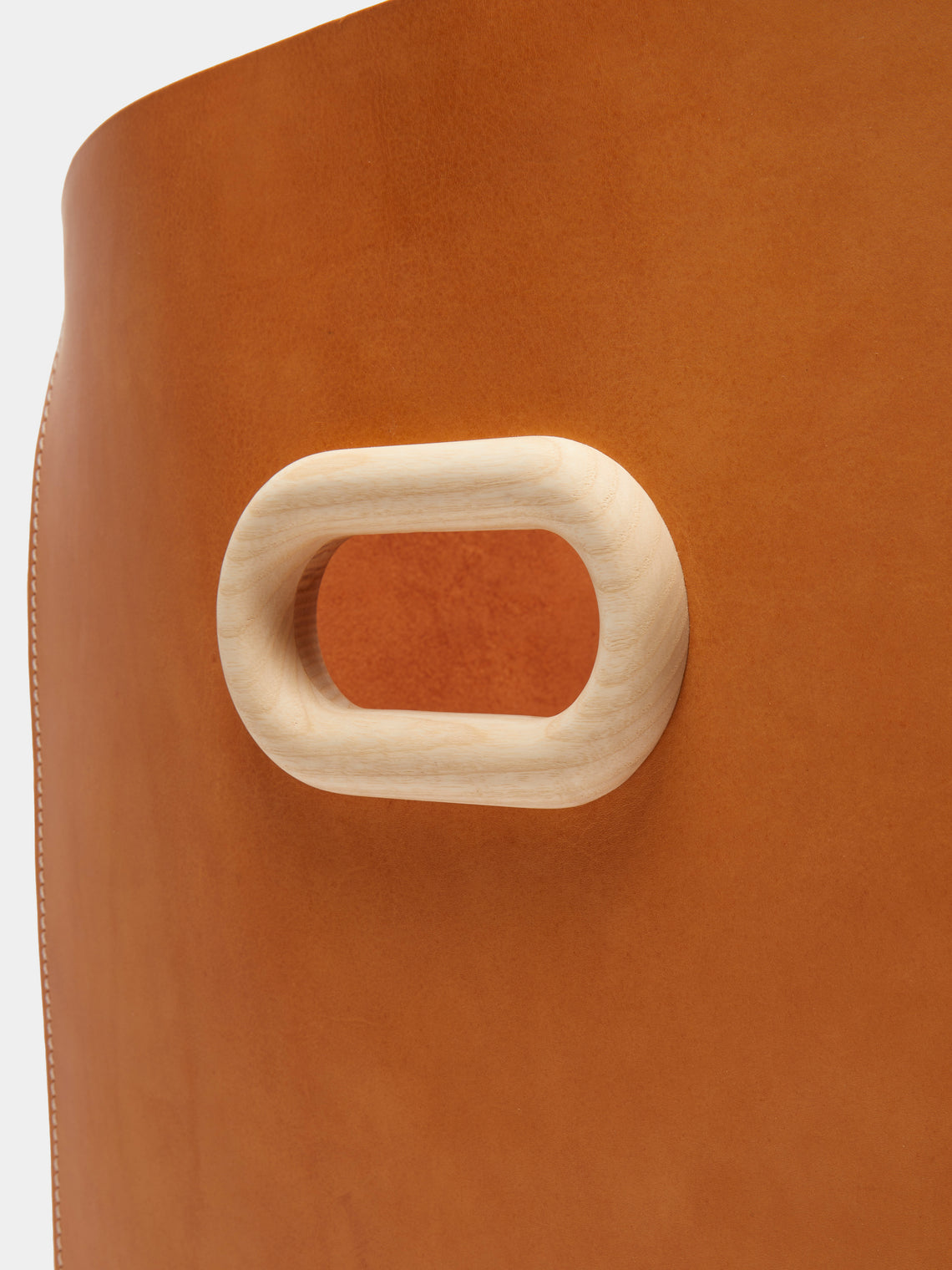 Otzi Studio - Leather Ample Large Storage Basket - Tan - ABASK