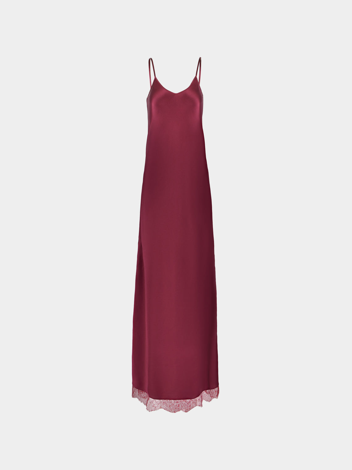 Ryan Roche - Silk and Lace Long Slip Dress - Red - ABASK - 