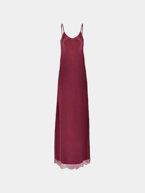 Ryan Roche - Silk and Lace Long Slip Dress - Red - ABASK - 