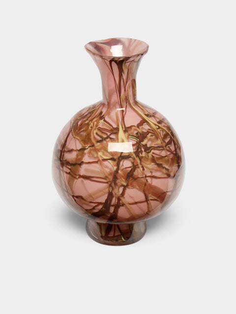 Martyn Thompson Studio - Penny Swirl Hand-Blown Glass Vase (14in/36cm) - Pink - ABASK - 