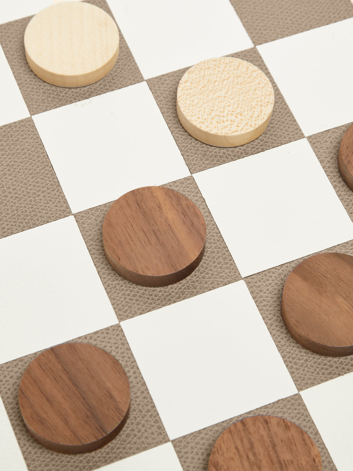Giobagnara - Leather Triple Checkers, Chess and Dominoes Compendium - Taupe - ABASK