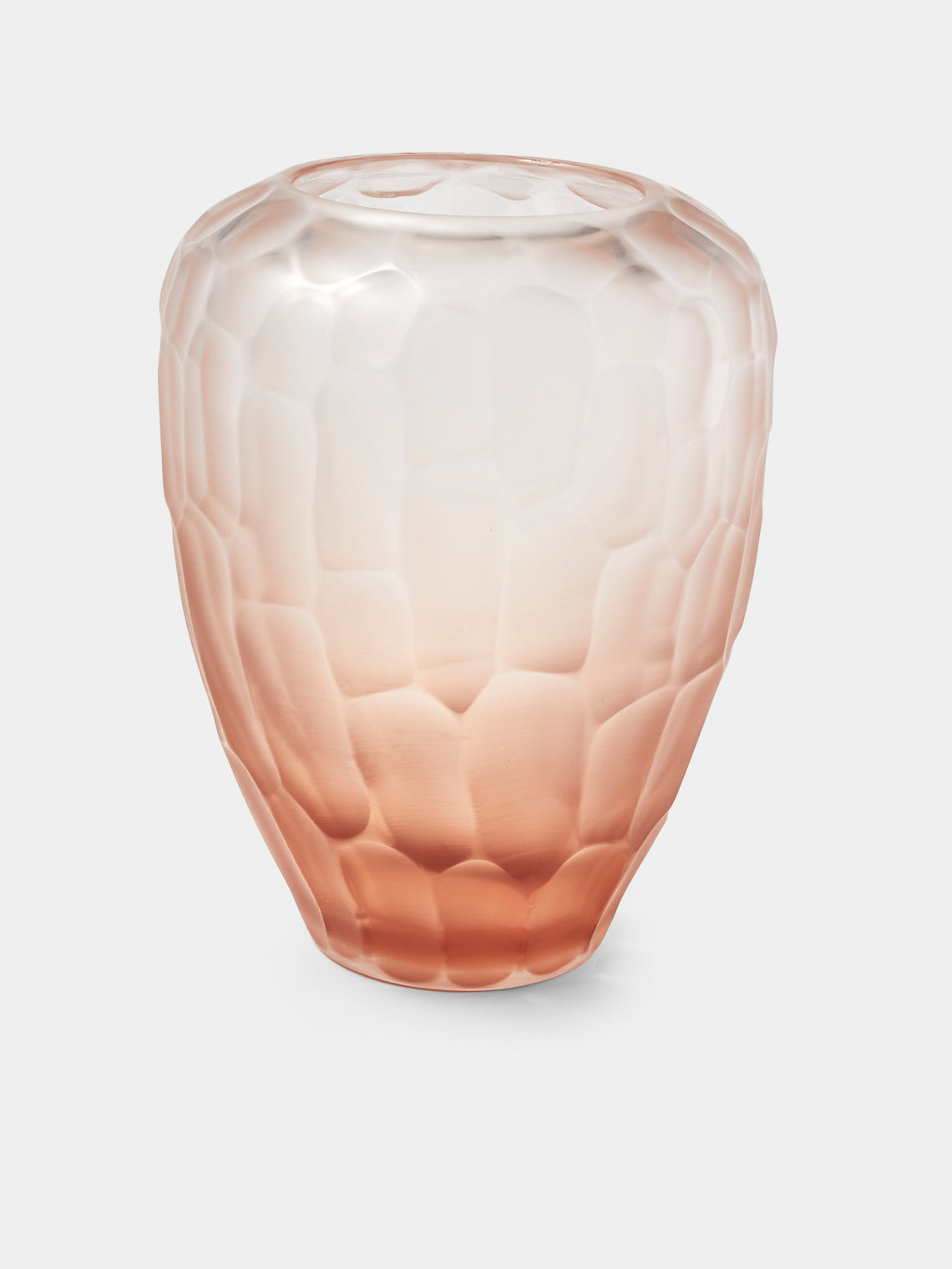 Micheluzzi Glass - Goccia Rose Bamboo Hand-Blown Murano Glass Vase (9.5in/24cm) - Orange - ABASK - 