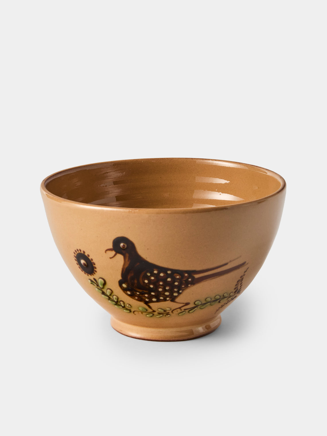 Poterie d’Évires - Birds Hand-Painted Ceramic Grand Bowls (Set of 4) - Cream - ABASK