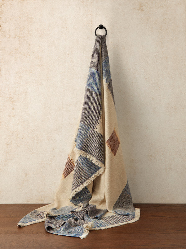 Me & K - Grid Ikat Cashmere Throw (67in/1.7m) - Multiple - ABASK