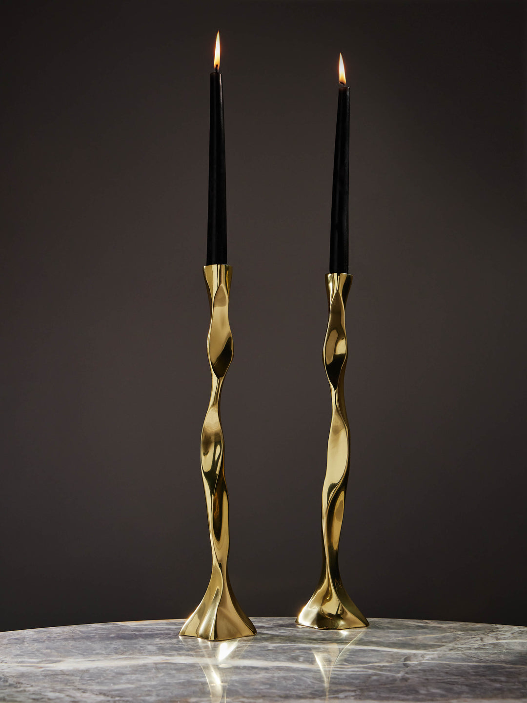 Viya Under the Banyan Brass Candlesticks (Set of 2)