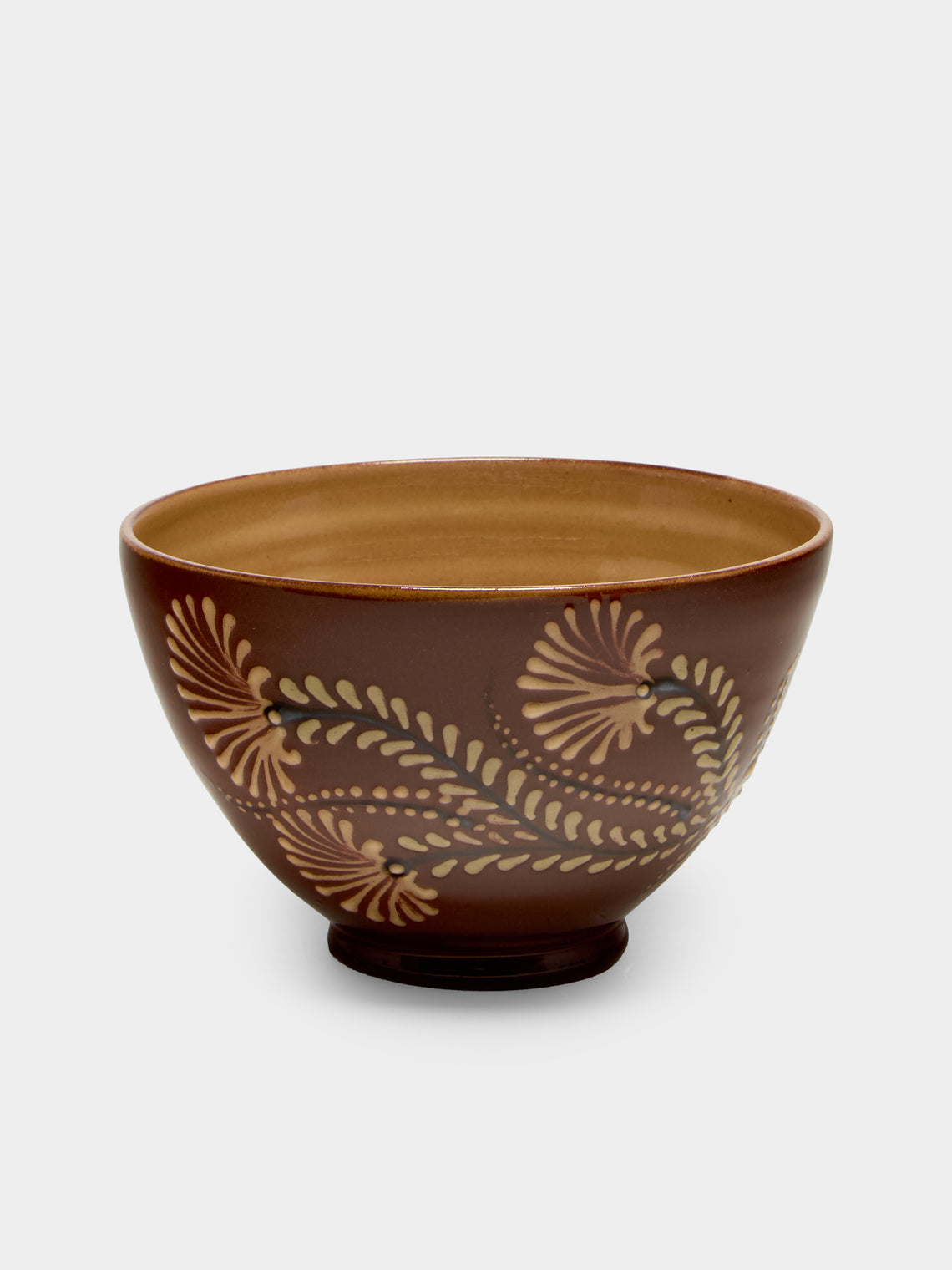 Poterie d’Évires - Flowers Hand-Painted Ceramic Bowls (Set of 6) - Light brown - ABASK