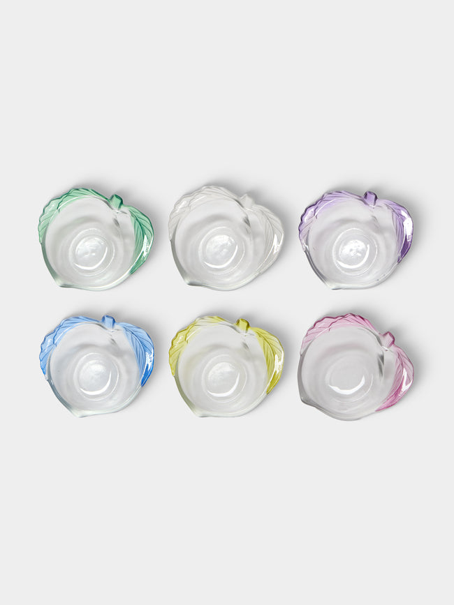 Antique and Vintage - Mid-Century Daum Apple Crystal Bowls (Set of 6) - Clear - ABASK - 