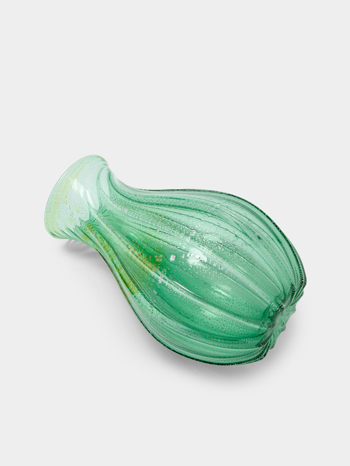 Antique and Vintage - 1980s Marco Toso Borella Murano Glass Vase (13in/33cm) - Green - ABASK