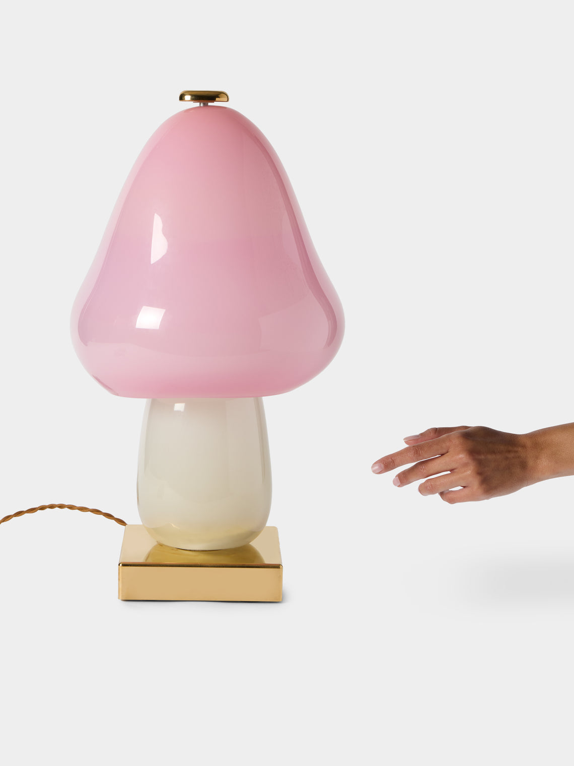 Helle Mardahl Studio - Mushroom Hand-Blown Glass Table Lamp - Pink - ABASK