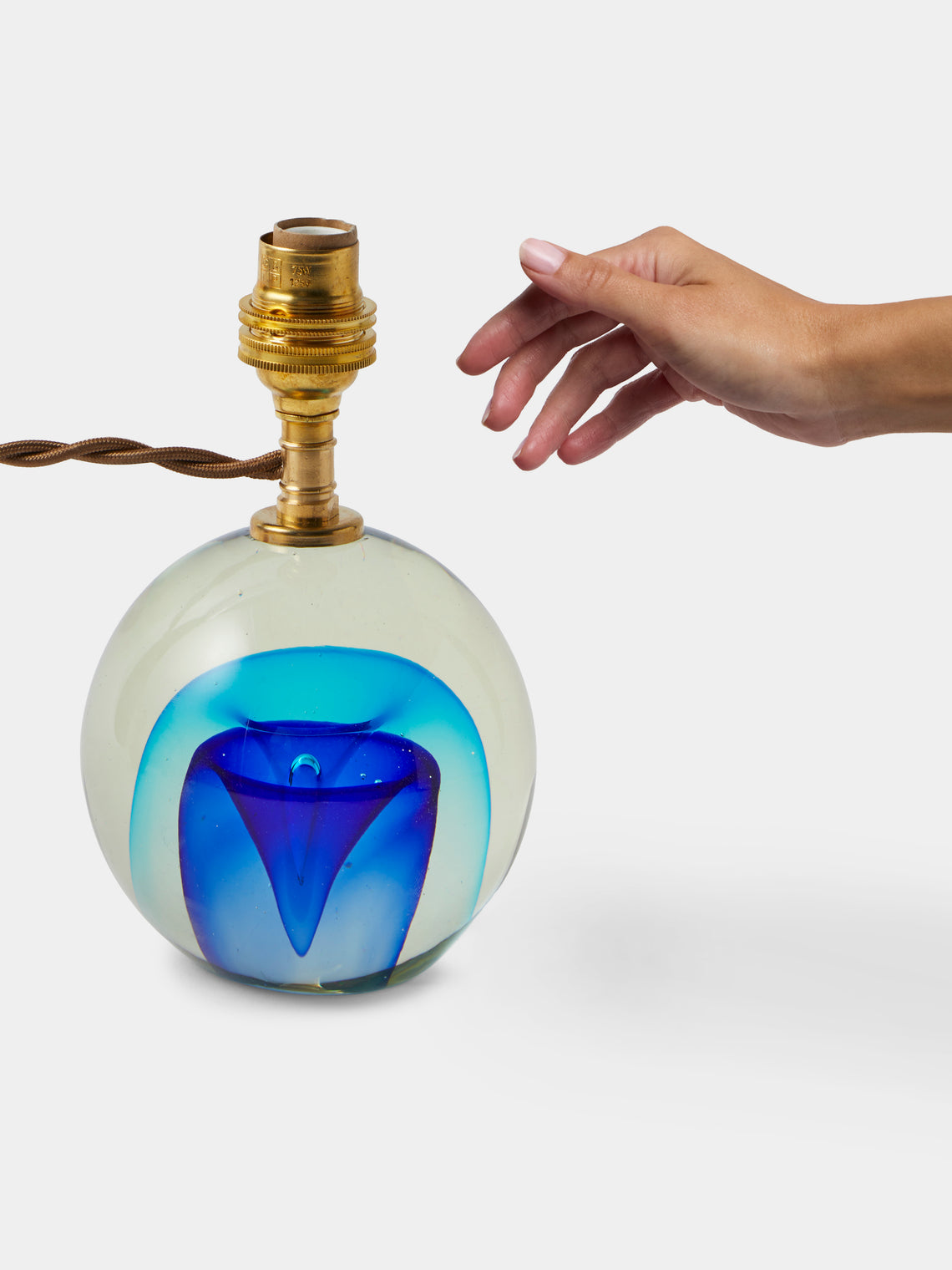 Antique and Vintage - 1960s Antonio Da Ros Glass Table Lamp - Blue - ABASK