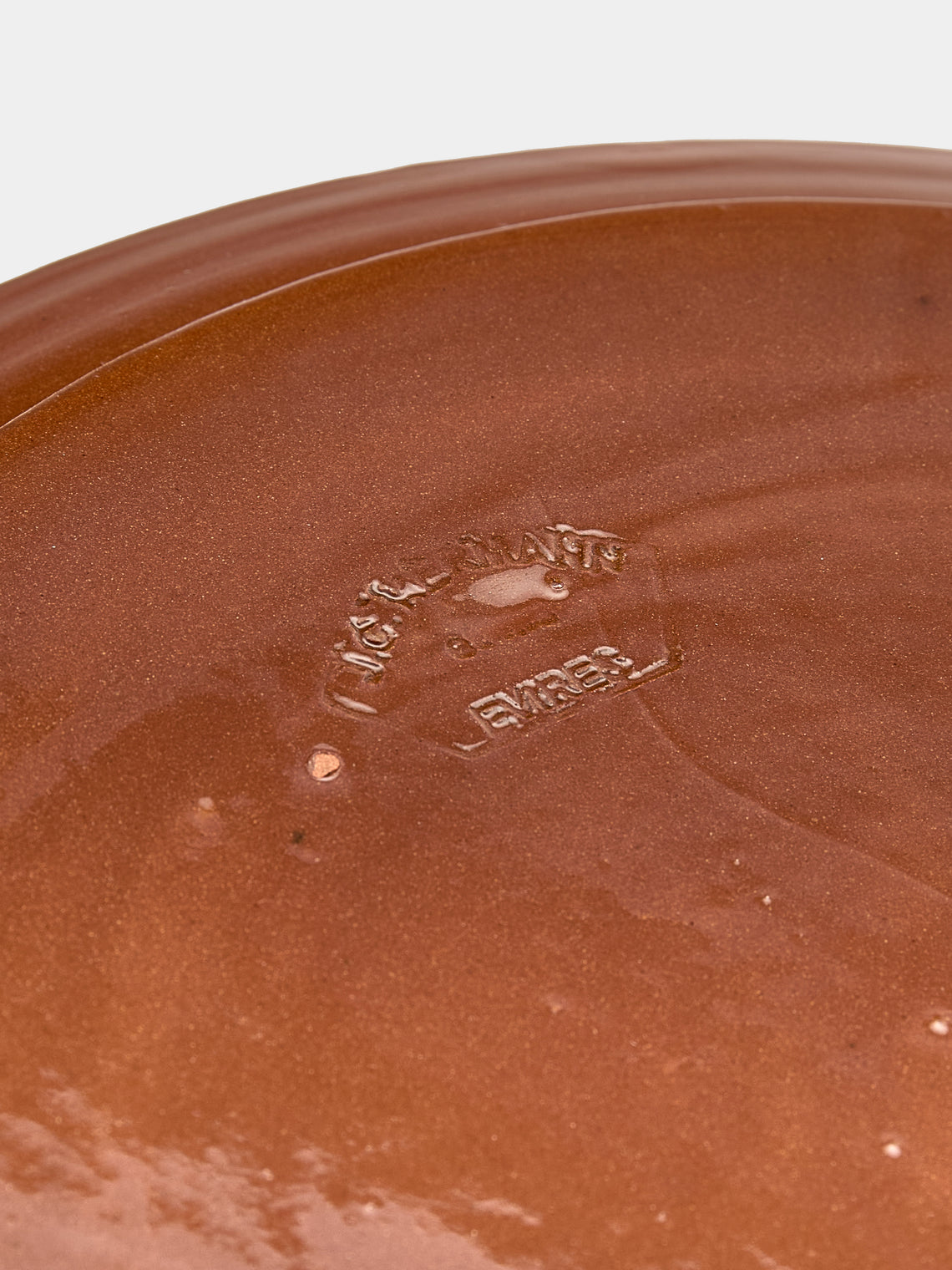 Poterie d’Évires - Flowers Hand-Painted Ceramic Round Platter - Light brown - ABASK