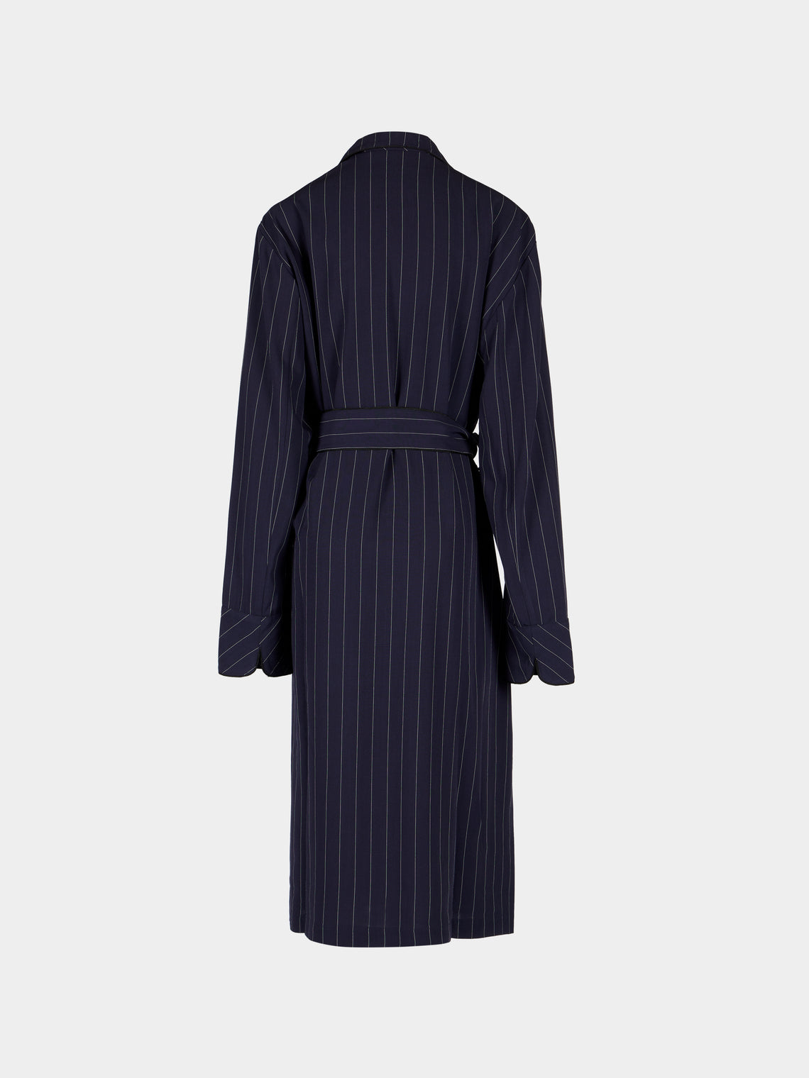Dorso - The Gessato Wool Robe | Size: S - Navy - ABASK