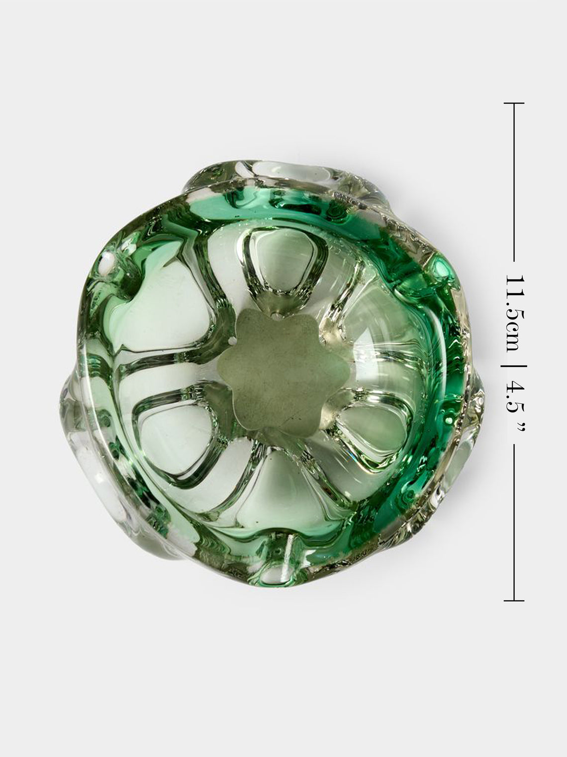 Antique and Vintage - Mid-Century Crystal Ashtray - Green - ABASK