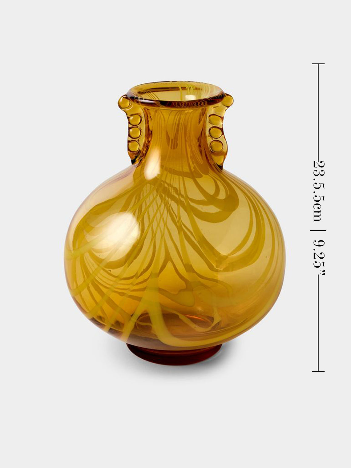 Antique and Vintage - Mid Century Glass Vase (9n/23.5cm) - Orange - ABASK