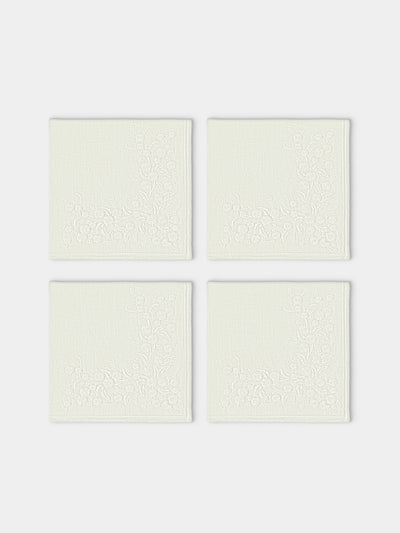 Borgo delle Tovaglie - Venaria Embroidered Linen Napkins (Set of 4) - Ivory - ABASK - 