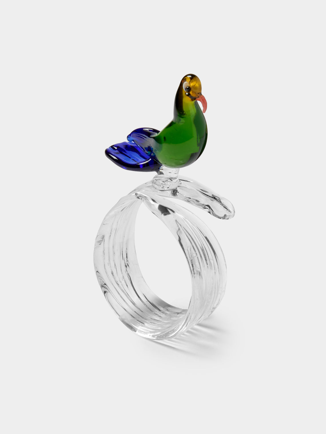 Casarialto - | Set of 6 | Tropical Birds Hand-Blown Glass Napkin Rings - Multiple - ABASK