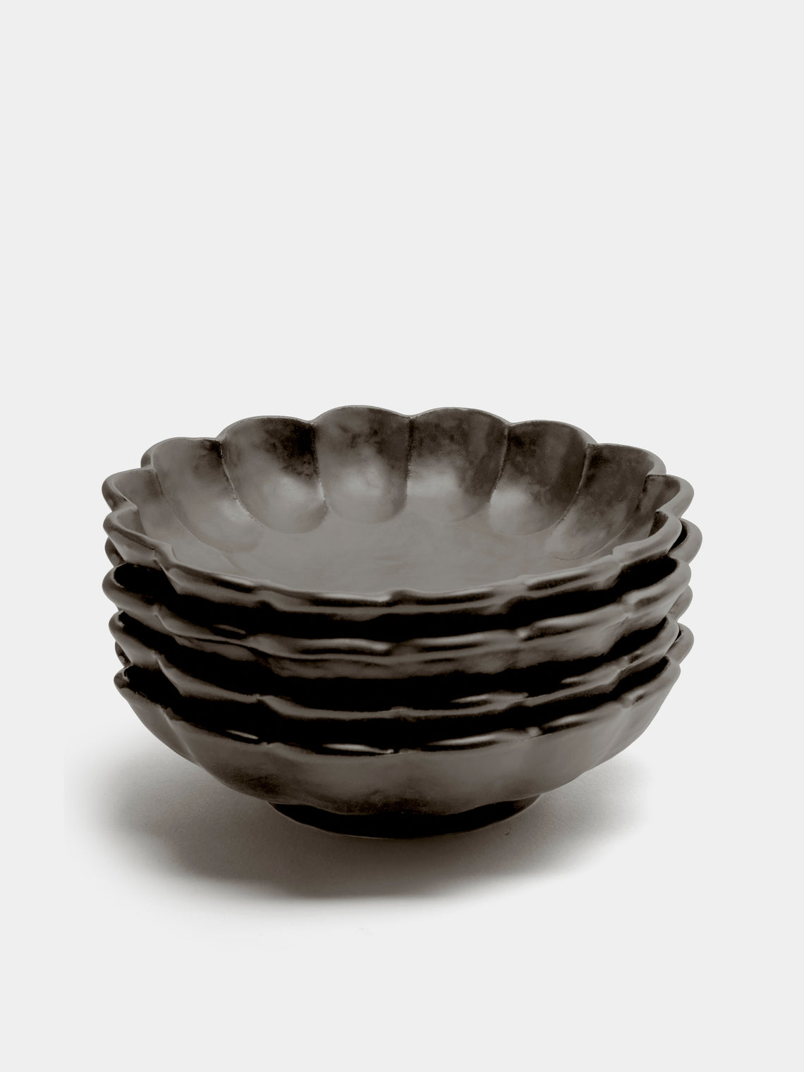 Kaneko Kohyo - Rinka Ceramic Large Bowls (Set of 4) - Black - ABASK