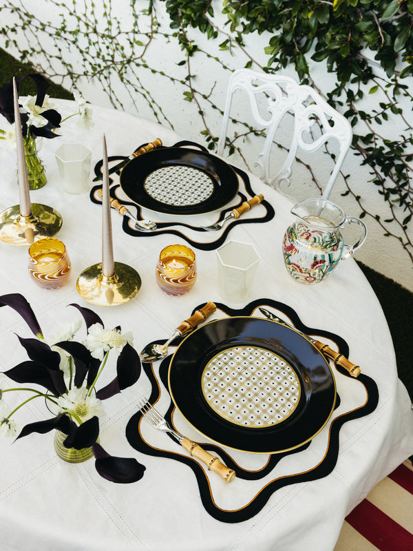 Pinto - Vieux Kyoto Porcelain Charger Plate (11.5in/29.5cm) - Black - ABASK