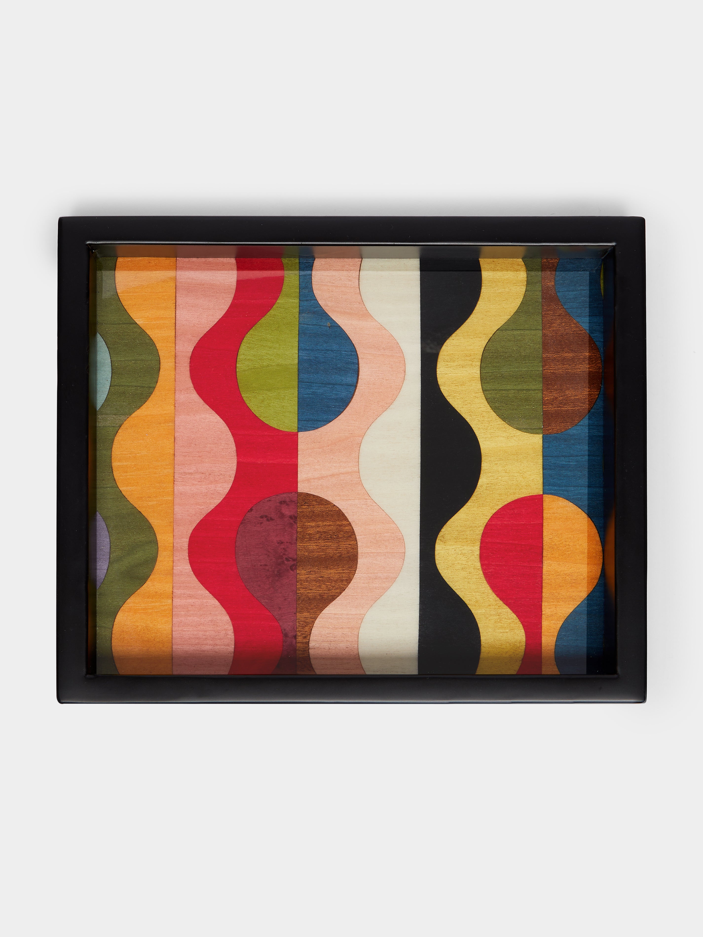 Waves Wood Inlay Tray