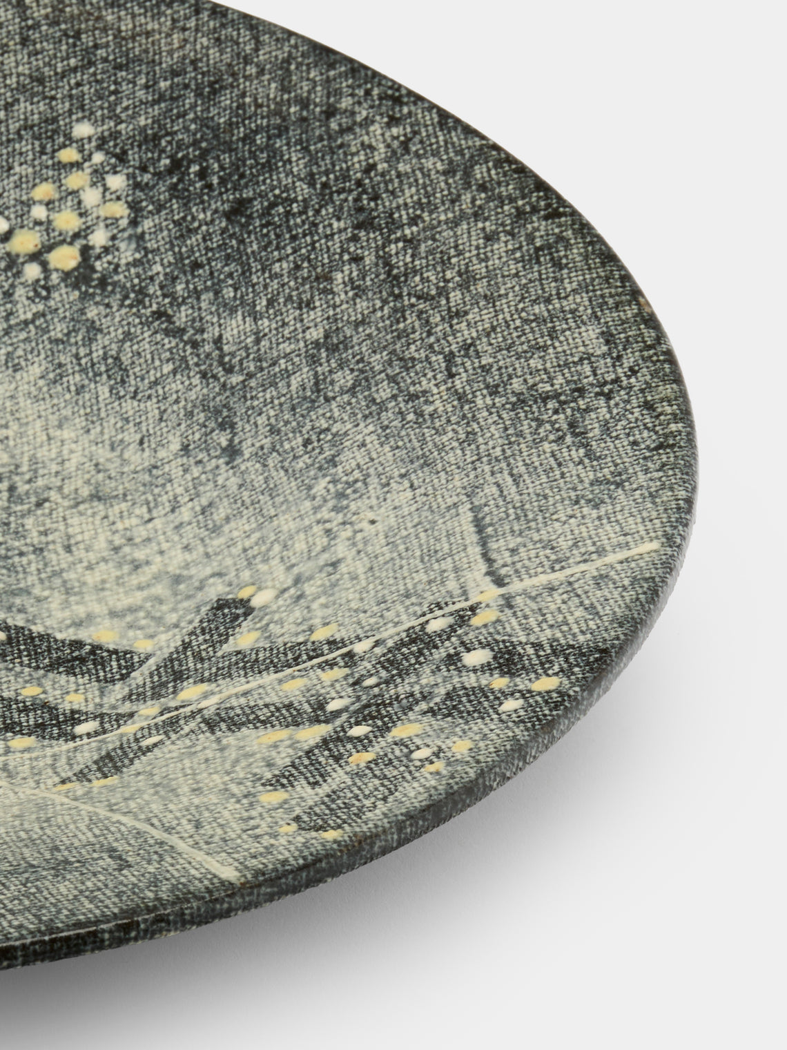 Masumi Ando - Textured Ceramic Plate (13.5in/34cm) - Gray - ABASK