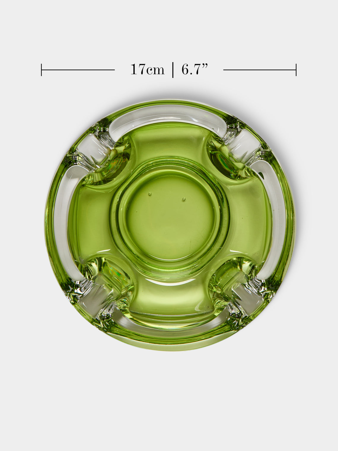 Antique and Vintage - Mid-Century Crystal Ashtray - green - ABASK