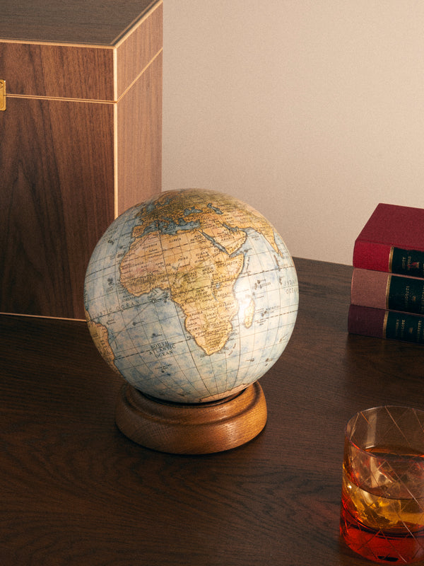 Leonardo Frigo - The Venier Hand-Printed Globe (8in/20cm) - Blue - ABASK