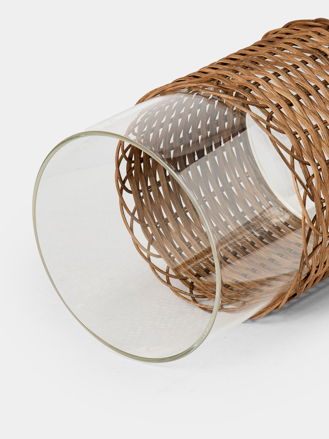 Pigment France - Wideville Rattan Large Candle Holder - Brown - ABASK