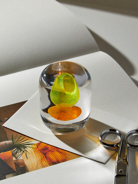 Gather - Hand-Blown Glass Paperweight - Yellow - ABASK
