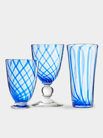Emsie Sharp - Hand-Blown Striped Collection - Blue - ABASK - 
