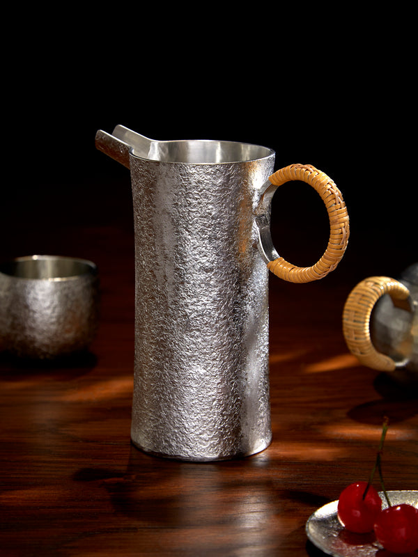 Seikado - Chirori Textured Pewter Sake Warmer (12oz/360ml) - Silver - ABASK