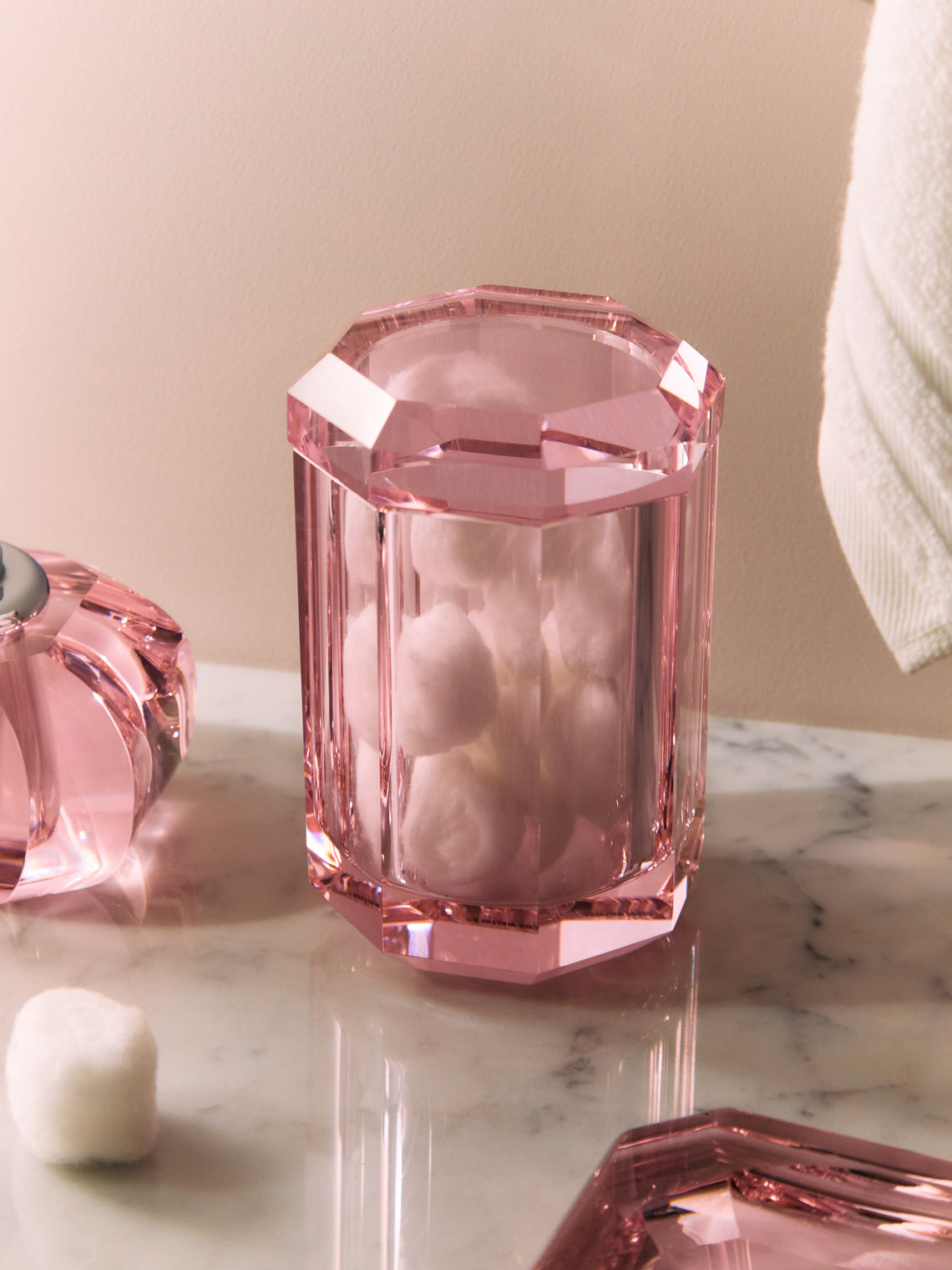 Decor Walther - Cut Crystal Lidded Jar Collection - Pink - ABASK