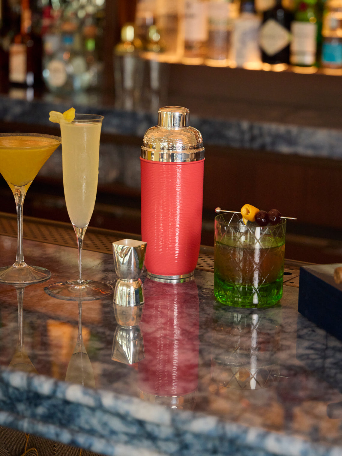 Zanetto - Enameled Silver-Plated Cocktail Shaker - Red - ABASK